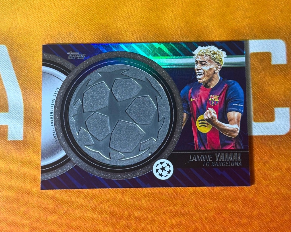 Lamine Yamal Starball Relic Patch - Topps Flagship UEFA UCC 2025-26 ...